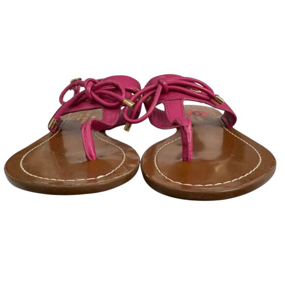 Kate Spade Carolina Leather Thong T Strap Bow Sandals Women's Size 6.0 M - Picture 4 of 10
